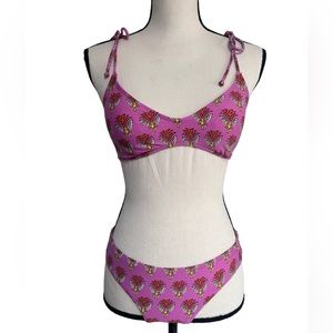 J crew Pink and Floral Bikini size Small